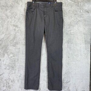AG Everett Jeans Mens Size 33x32 Charcoal Twill Slim Straight Stretch Mexico